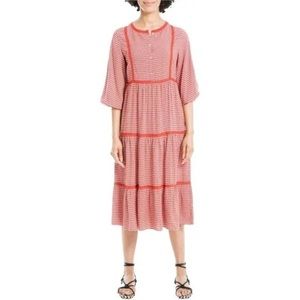 Red Max Studio Tiered Midi Dress